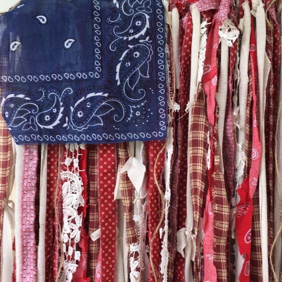 Other - July 4th decoAmerican Red, White, & Blue Rag Flag